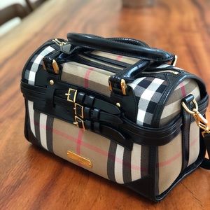 BURBERRY House Check Bridle Medium Alchester Bag